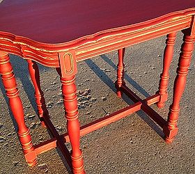 well needed facelift on a great little table, painted furniture, Table at sunset
