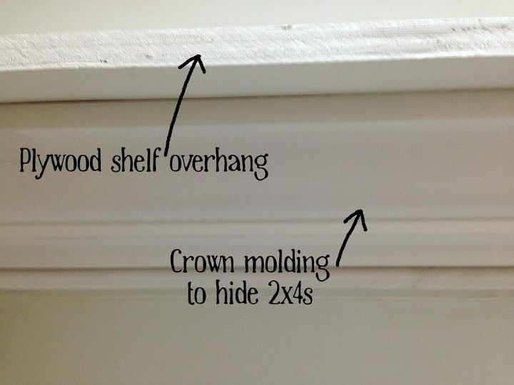 Crown molding and veneer edging help hide the 2x4s and plywood edges.
