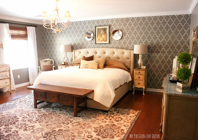 un cambio de imagen en el dormitorio principal de estilo vintage