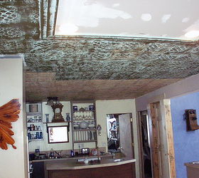 Tin Ceiling Tile Look For Almost Free With Plaster and Paint