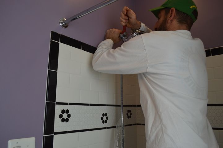 installing a handheld showerhead, bathroom ideas, diy, how to, plumbing, When it was time for the install I only needed a few simple tools a 7 or 8 adjustable wrench and plumbers tape