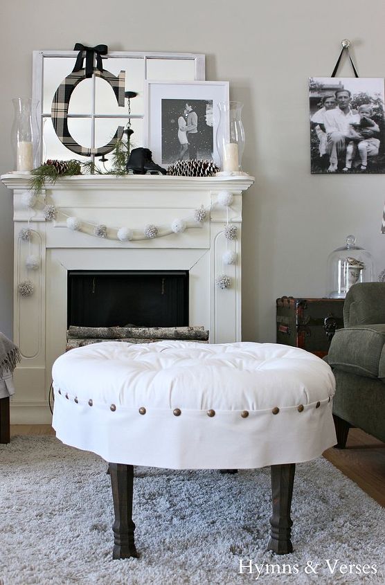 diy oval button tufted ottoman, diy, home decor, how to, living room ideas, painted furniture, reupholster