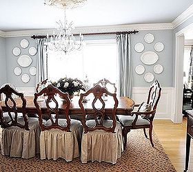 decorating the dining room, dining room ideas, home decor, benjamin moore beach glass on the walls and ceiling matching silk curtains