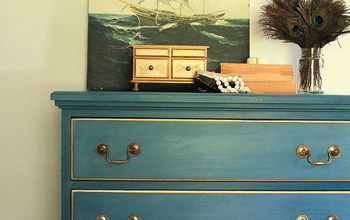 A Dresser Redo! Flow Blue Milk Paint + White Wax + Gilding Wax