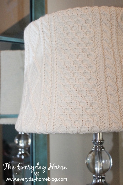 four easy diy winter projects, chalkboard paint, crafts, seasonal holiday decor, My cable knit sweater covered lamp shade