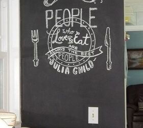 chalk board art on kitchen wall, chalkboard paint, crafts, home decor, kitchen design