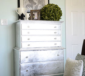 my turquoise and white bedroom, bedroom ideas, home decor, My silver leaf dresser in my Turquoise and White Bedroom