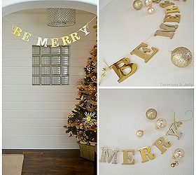 diy glitter letter bunting, crafts, seasonal holiday decor