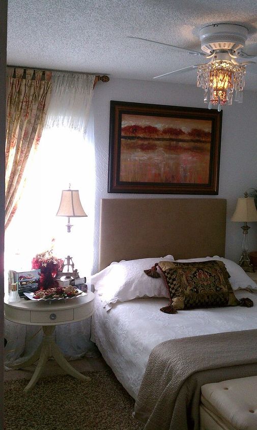 bedroom designed and decorated withtextile remnants and accessories, bedroom ideas, home decor