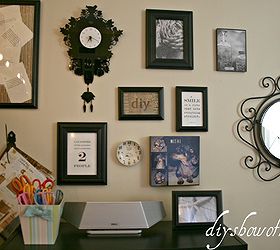 vintage inspired craft room home office, craft rooms, home decor, home office, wall gallery