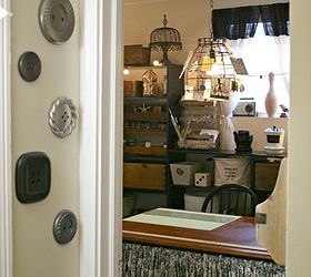 vintage inspired craft room home office, craft rooms, home decor, home office, craft room work space