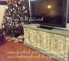 70s mediterranean dresser makeover the beautiful beast, painted furniture, I posed it as a media console to show people how big and beautiful it is PS I didn t have the energy to move my real media console no judging