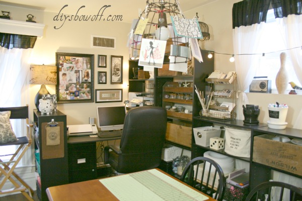 sala de manualidades oficina en casa de inspiracin vintage, cuarto de manualidades