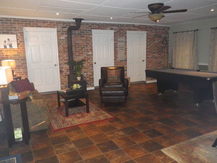 changes in our home that was built in the 1970 s, home decor, home improvement, An additional view of the game room Never liked the brick walls until now
