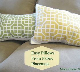 diy pillows for a sofa from cloth placemats, crafts, home decor, painted furniture