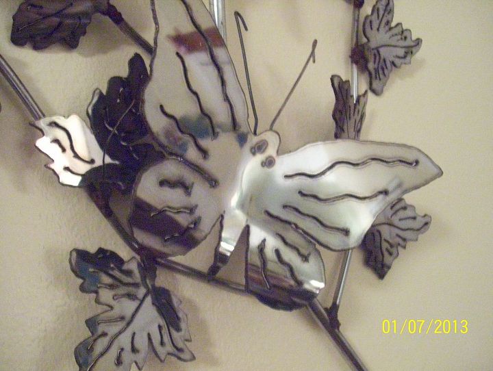 recycled metal wall art, repurposing upcycling, Another close up