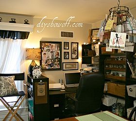 vintage inspired craft room home office, craft rooms, home decor, home office, craft room work space home office