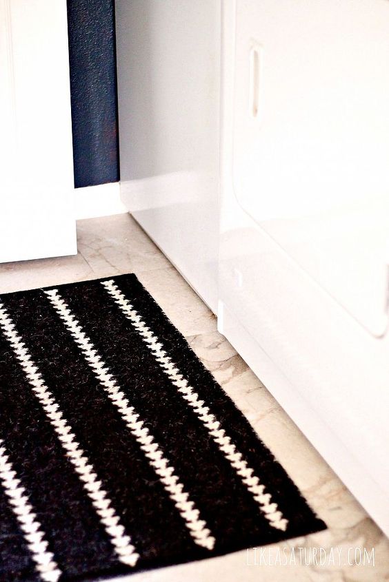 laundry room makeover, home decor, laundry rooms, Carrara marble look alike vinyl tiles