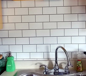 faux subway tile painted backsplash progress, kitchen backsplash, kitchen design, painting