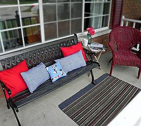 restoring an outdoor bench with colored stain, outdoor furniture, painted furniture, Colored stain gave the old bench a new look