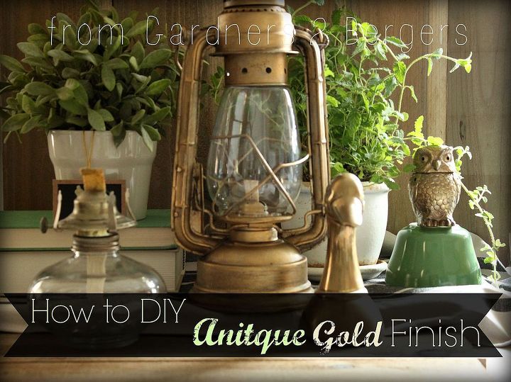 how to diy antique gold finish lantern, painting