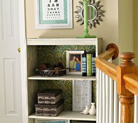 laminate bookshelf turned vintage chic, home maintenance repairs, how to, storage ideas