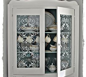 easy stenciled glass cabinet doors, cabinets, painting, This project was created with a Martha Stewart stencil