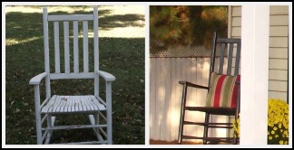 weekend porch makeover, curb appeal, lighting, porches, The rocking chair got a paint job