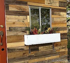 ugly shed redo with mostly reclaimed materials, curb appeal, diy, outdoor living, repurposing upcycling, Flower box