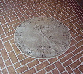 painted concrete floors that last and last and last, This clock face came out of a magazine not too much of that on the Internet yet when I did this floor It s traced onto the concrete