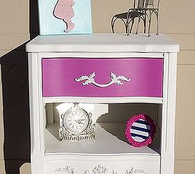 beautiful pink french provincial side table, painted furniture