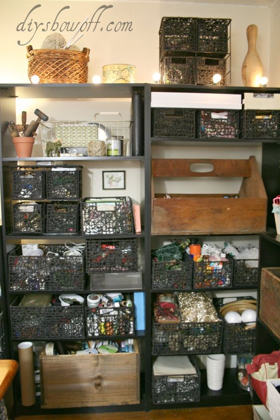 vintage inspired craft room home office, craft rooms, home decor, home office, craft room work space home office