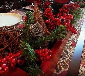 christmas centerpiece in the dining room, crafts, repurposing upcycling, seasonal holiday decor, Tablescape now ready for a lovely dinnerscape