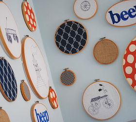 diy wall art with embroidery hoops simple and stylish, crafts, home decor, wall decor, Hung together they make a gorgeous display that can be swapped out as styles change and kids grow