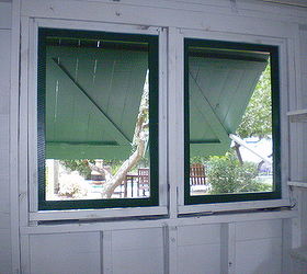 8 x10 potting shed pool equipment cover, Batten shutters over screens from the inside