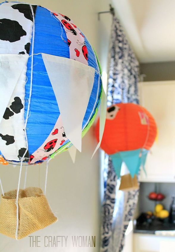 hot air balloon lanterns, crafts, Bright colors and patterns