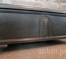 cedar trunk makeover, painted furniture, repurposing upcycling, I lightly distressed the paint and finished in Dark wax to create the rich grey color