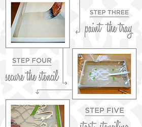 learn how to embellish a wooden tray with stencils, crafts