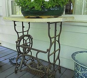 here is a creative idea for an old sewing machine base do you have any other, gardening, repurposing upcycling