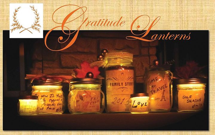 thanksgiving gratitude lanterns, seasonal holiday d cor, thanksgiving decorations, personalized messages get a glow from flameless votives