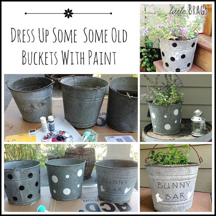 paint your old buckets, crafts, flowers, gardening, repurposing upcycling