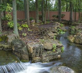 expansive waterfalls and pond in crown point indiana, outdoor living, patio, ponds water features, The water slows in spots and speeds up in other places just like you would see in nature