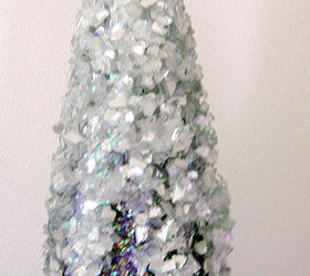 iced glittered trees diy, crafts, decoupage, seasonal holiday decor, Iced area after drying