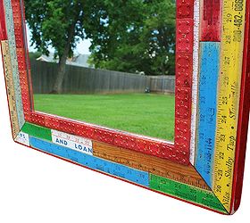 repurposed upcycled yardstick frame mirror, repurposing upcycling