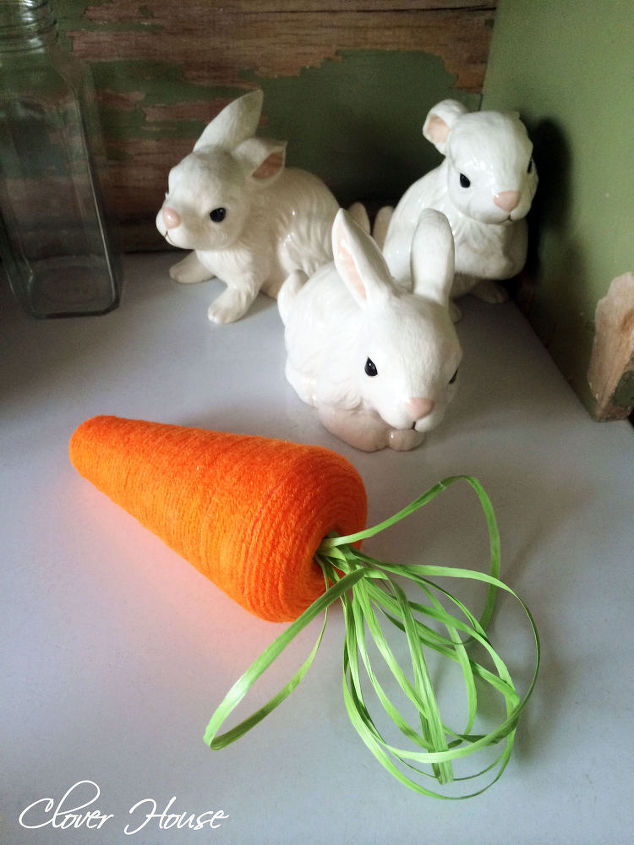 yarn carrot craft for your spring decor, crafts, easter decorations, seasonal holiday decor