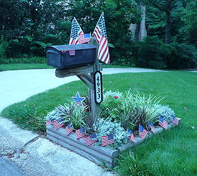 decorated mailbox for the 4th, flowers, gardening, outdoor living, Just another view