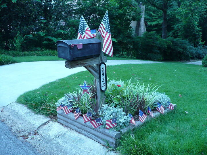 decorated mailbox for the 4th, flowers, gardening, outdoor living, Just another view