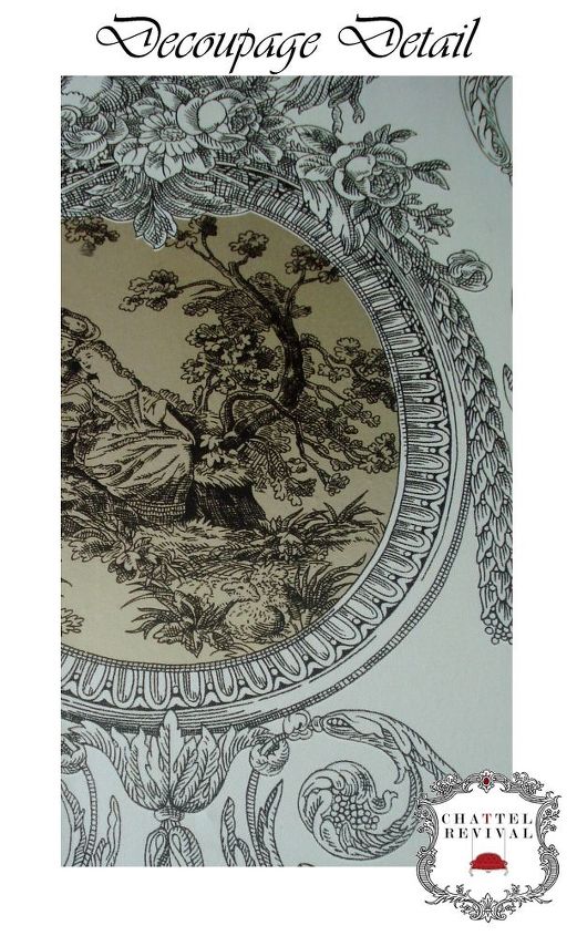 drab to delightful dresser revival, painted furniture, The detailing in the paper is simply lovely