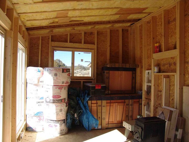 my cabin, home improvement, starting to insulate inside