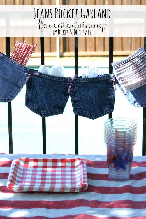 no sew upcycled jeans pocket garland, crafts, outdoor living, repurposing upcycling